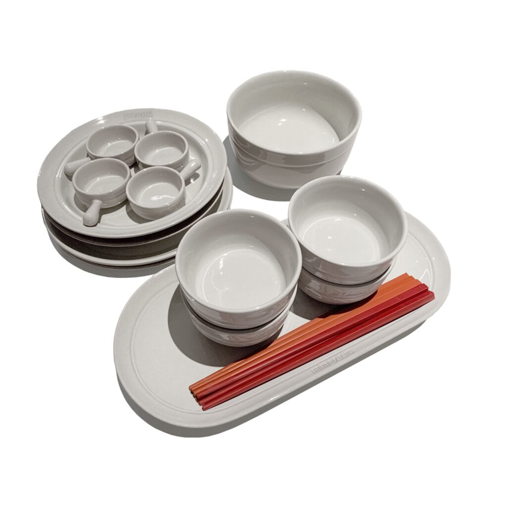Staub Dinnerware 14 Pcs Ceramic Tableware Set - White Truffle
