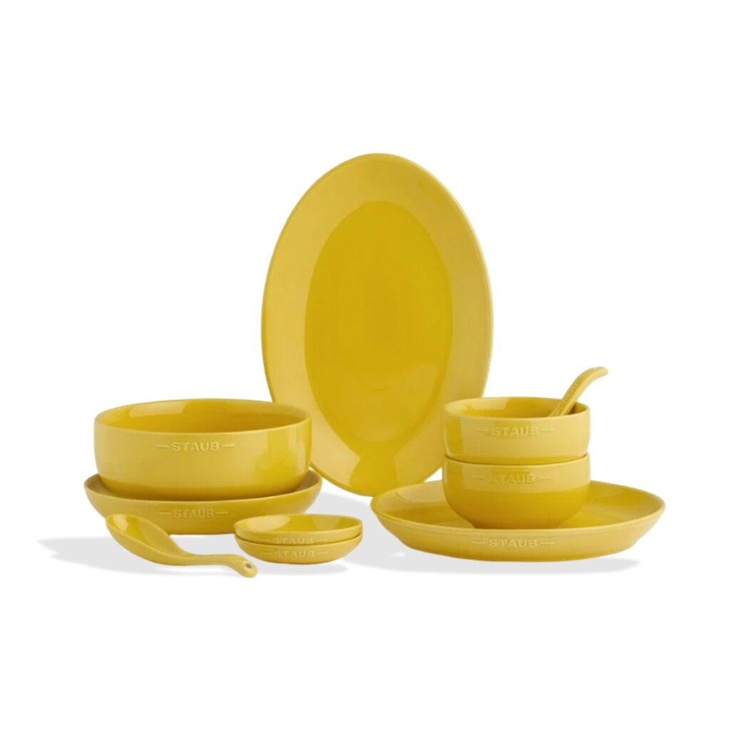 Staub Dinnerware Secret Garden 10 Pcs Ceramic Tableware Set - Citron