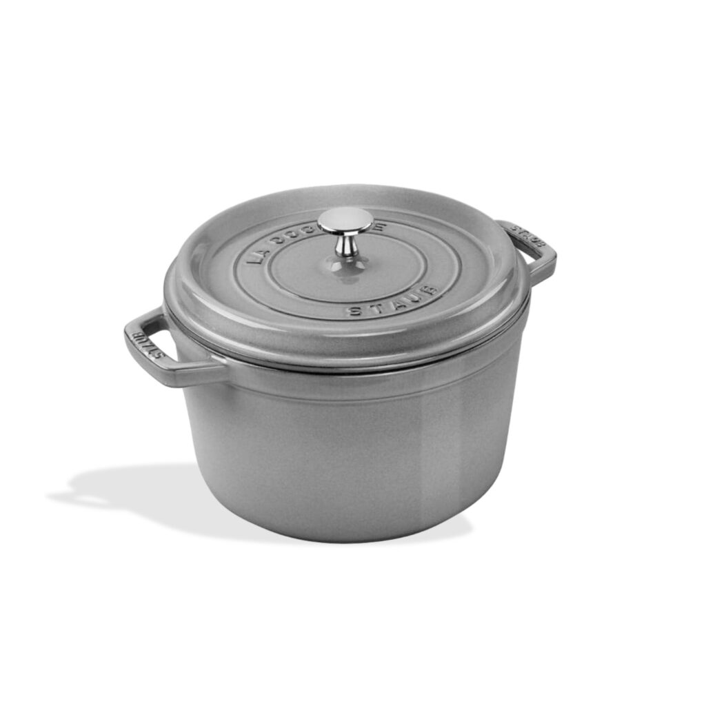 Staub Cast Iron Round Tall Cocotte, 24 cm - Graphite Grey
